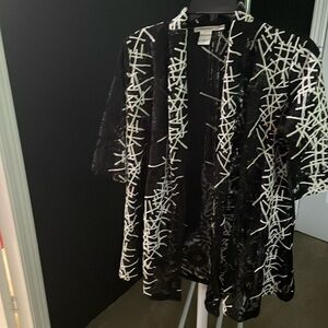 Size 8, black and white sheer jacket